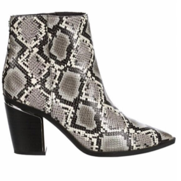 Circus by Sam Edelman Women's Black Vegan Leather Snake Print Ankle Booties Sz 6 - Picture 1 of 11